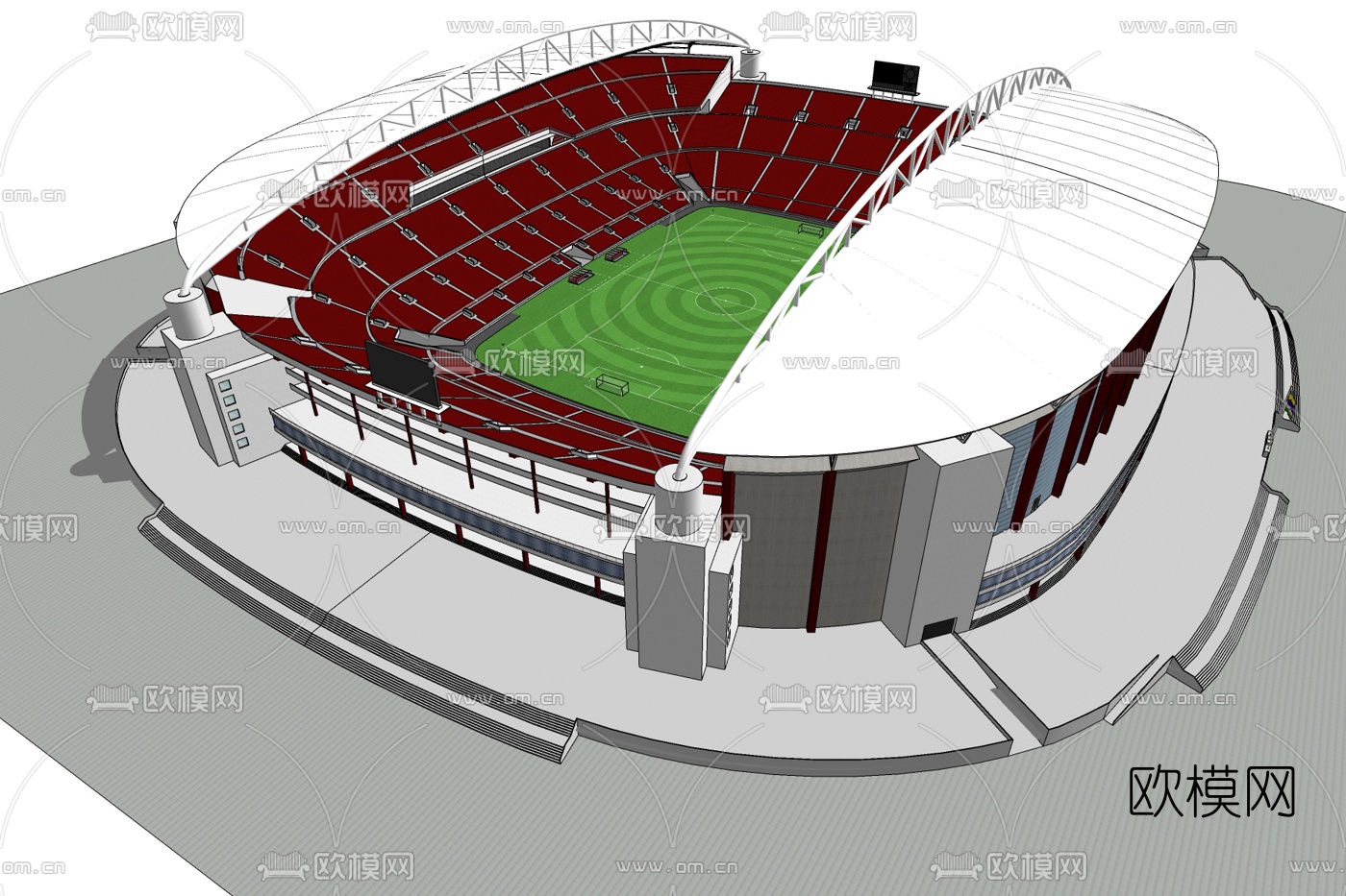 现代体育馆免费su模型下载