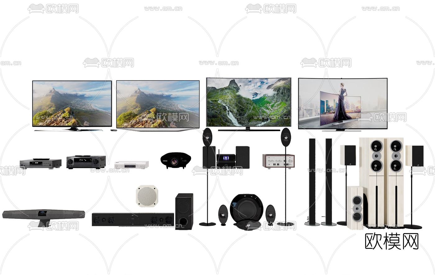 现代电视音响设备3d模型