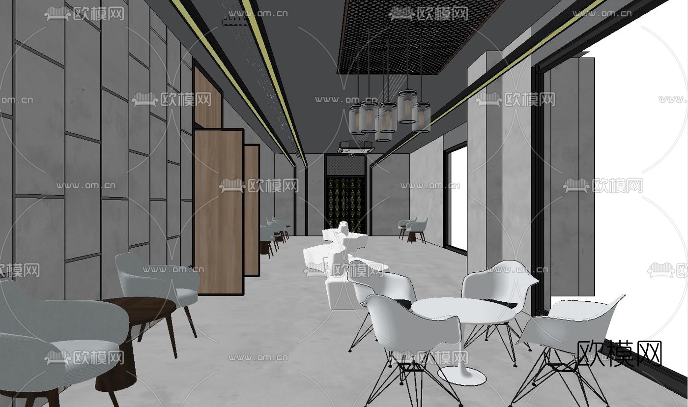 工业风健身房su模型下载（渲染图2）