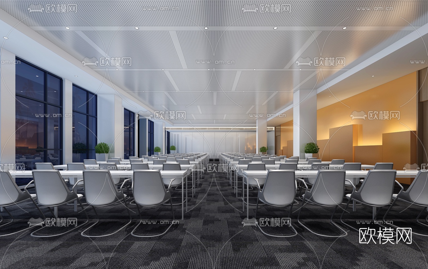 现代会议室免费3d模型下载