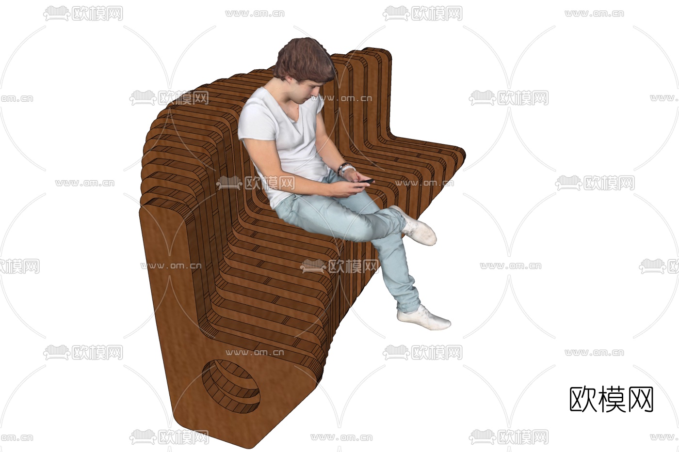 现代公用椅免费su模型下载