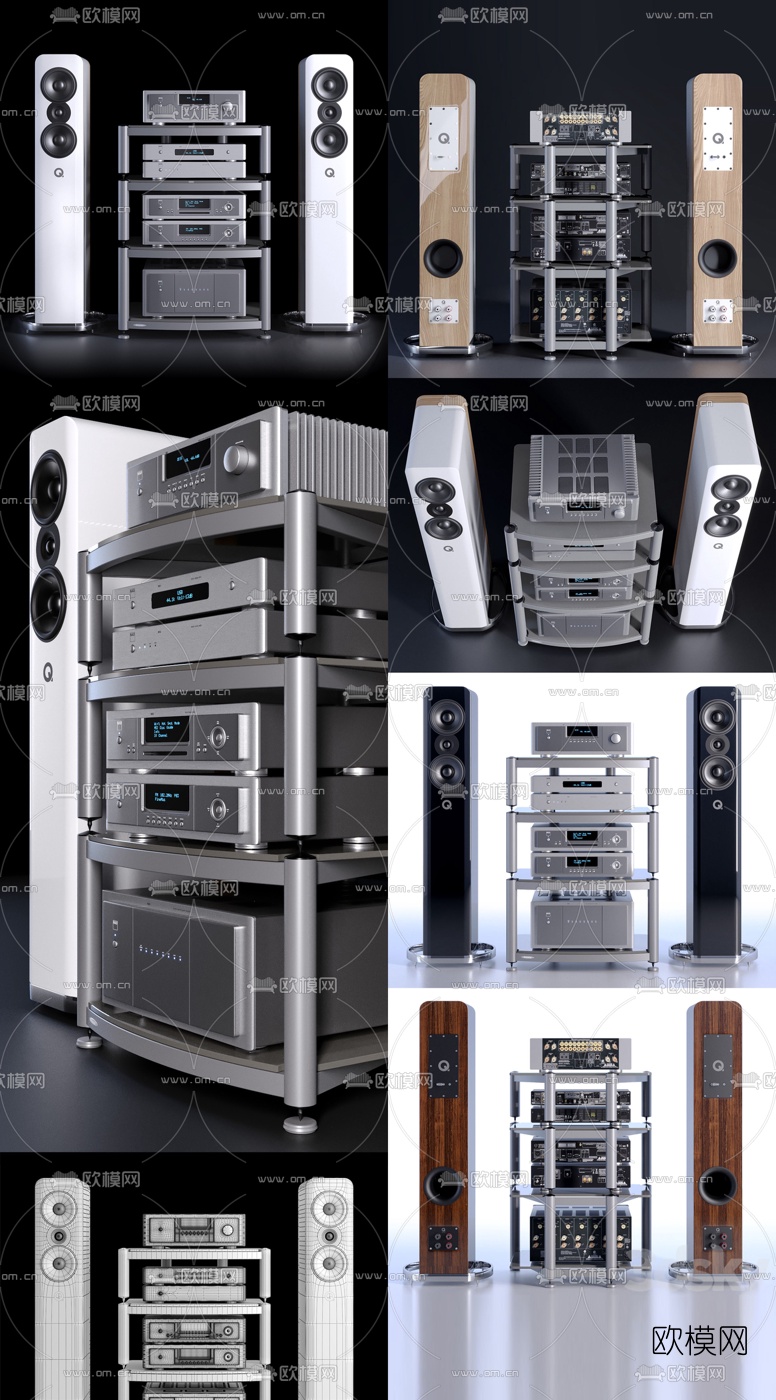 现代家庭影音音响组合3d模型