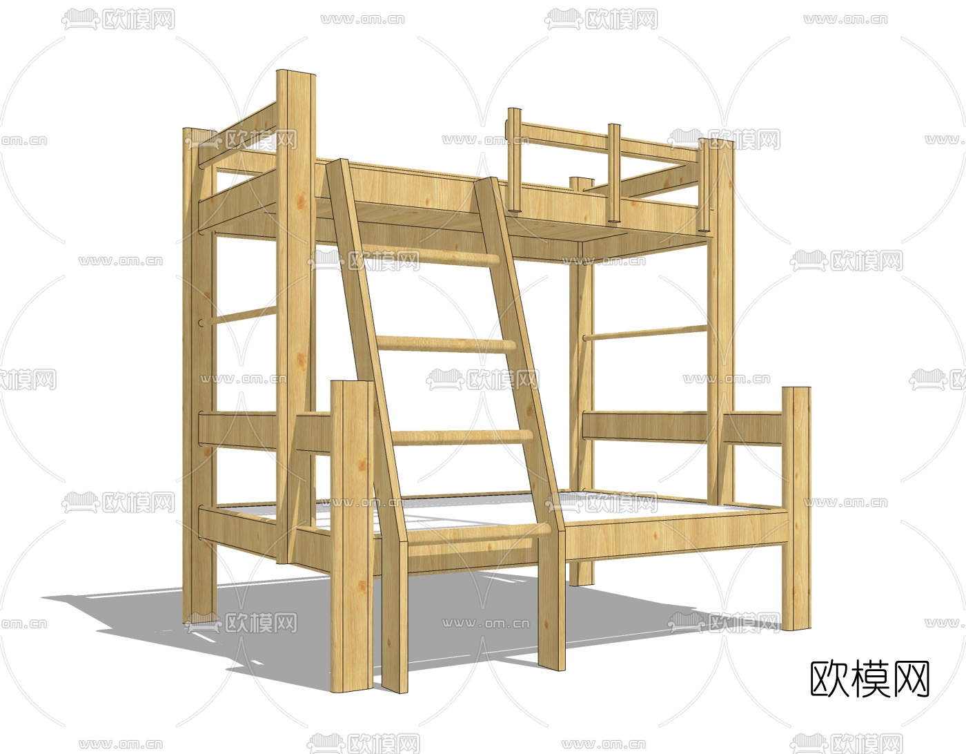 现代儿童高低床免费su模型下载