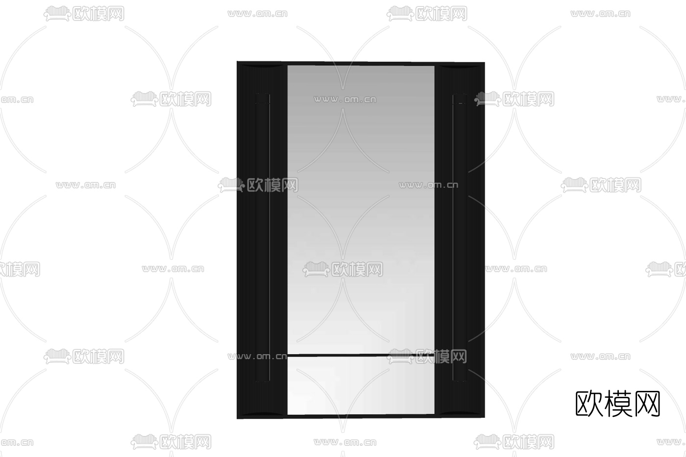 现代立体式镜子免费su模型下载