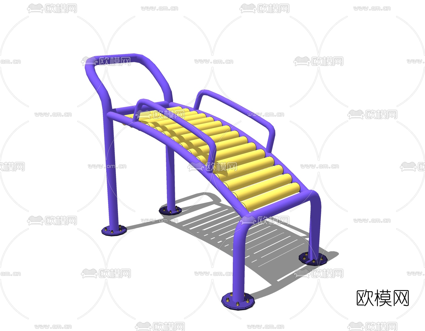 现代户外健身器材免费su模型下载