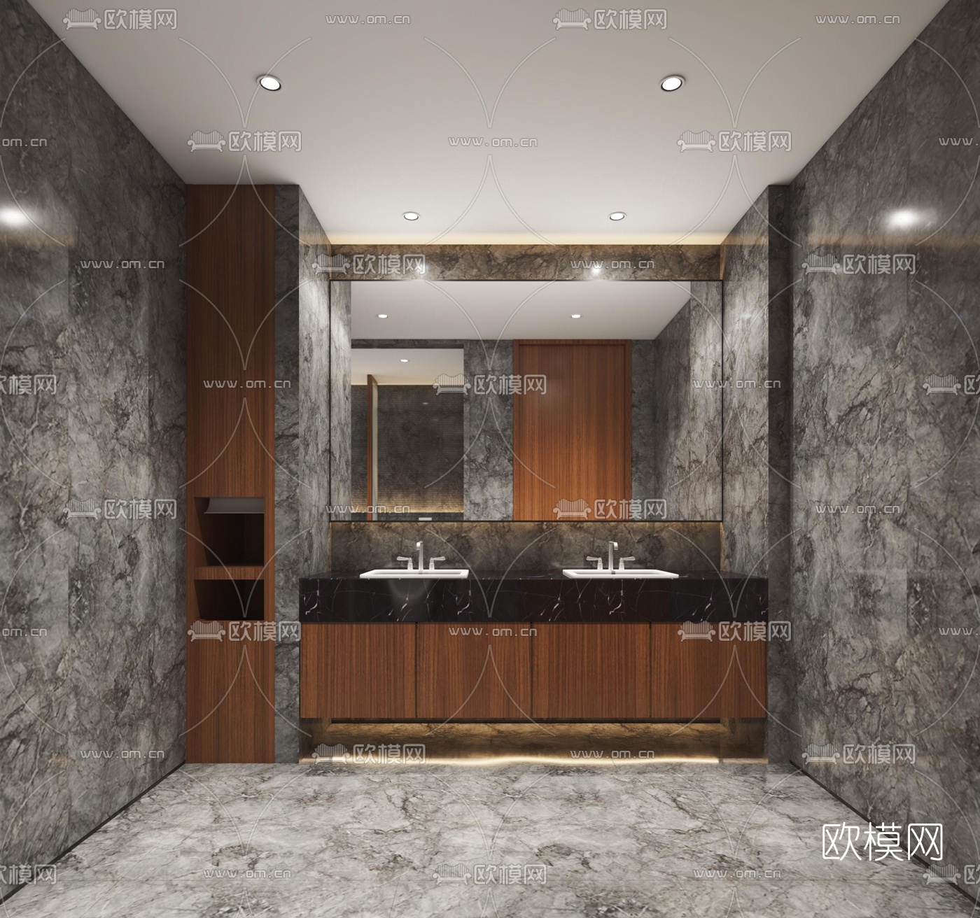 现代公用卫生间3d模型下载（渲染图4）