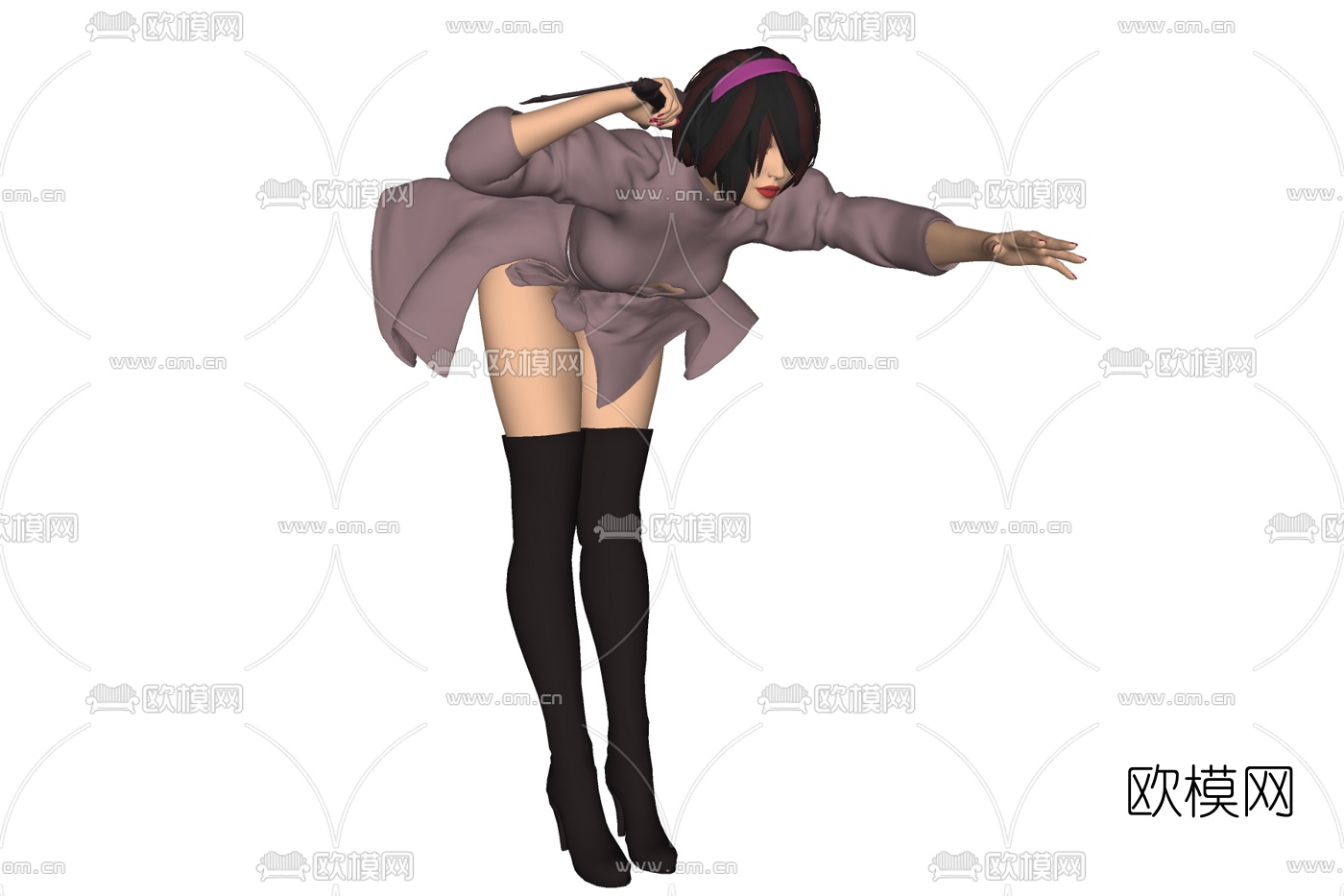 现代性感女性游戏角色免费su模型