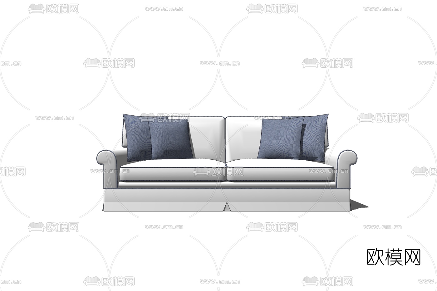 现代双人沙发免费su模型下载