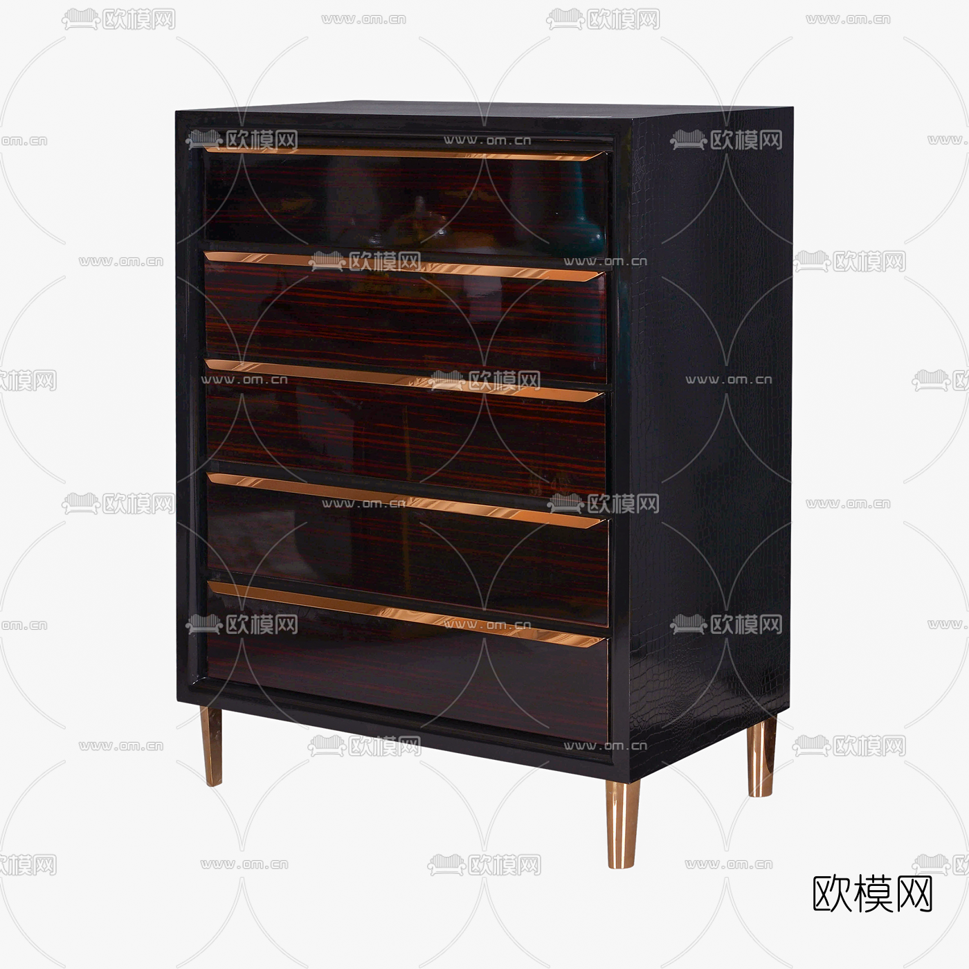 后现代轻奢五斗柜3d模型