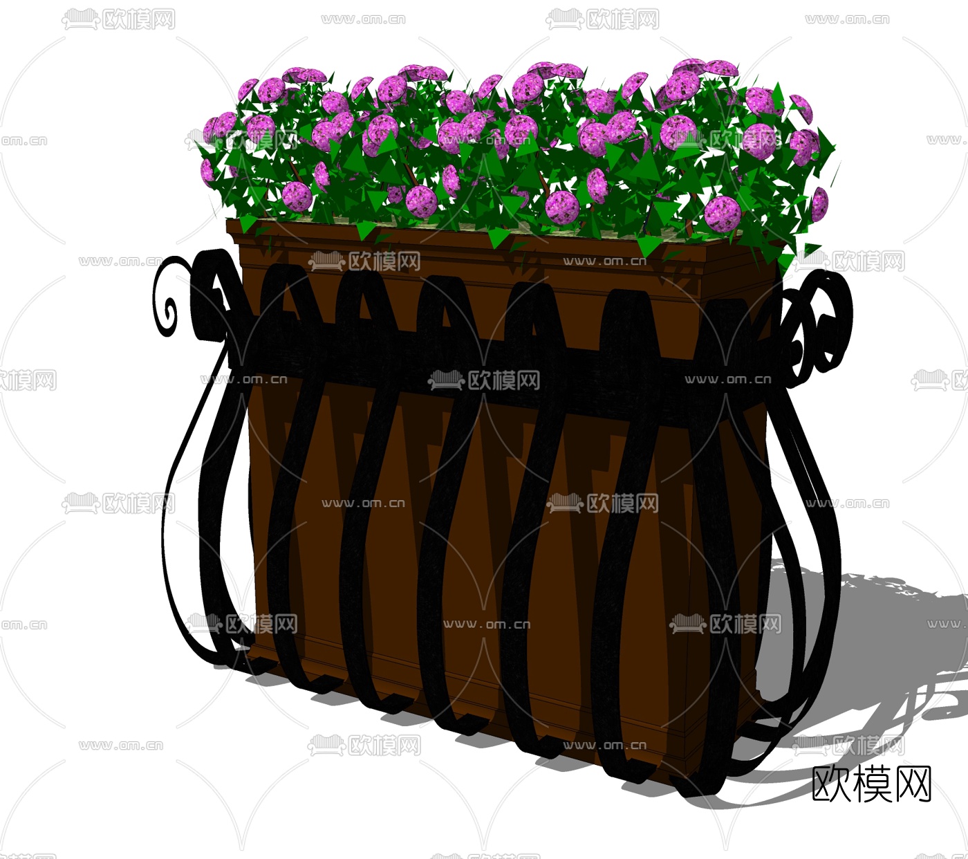 简欧花箱免费su模型
