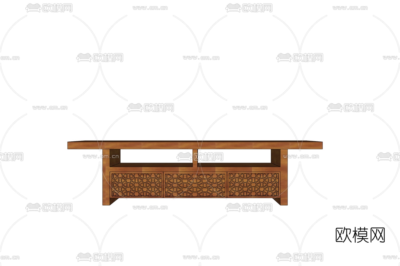 美式实木电视柜免费su模型下载