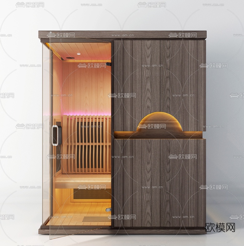 现代小型三人桑拿房3d模型