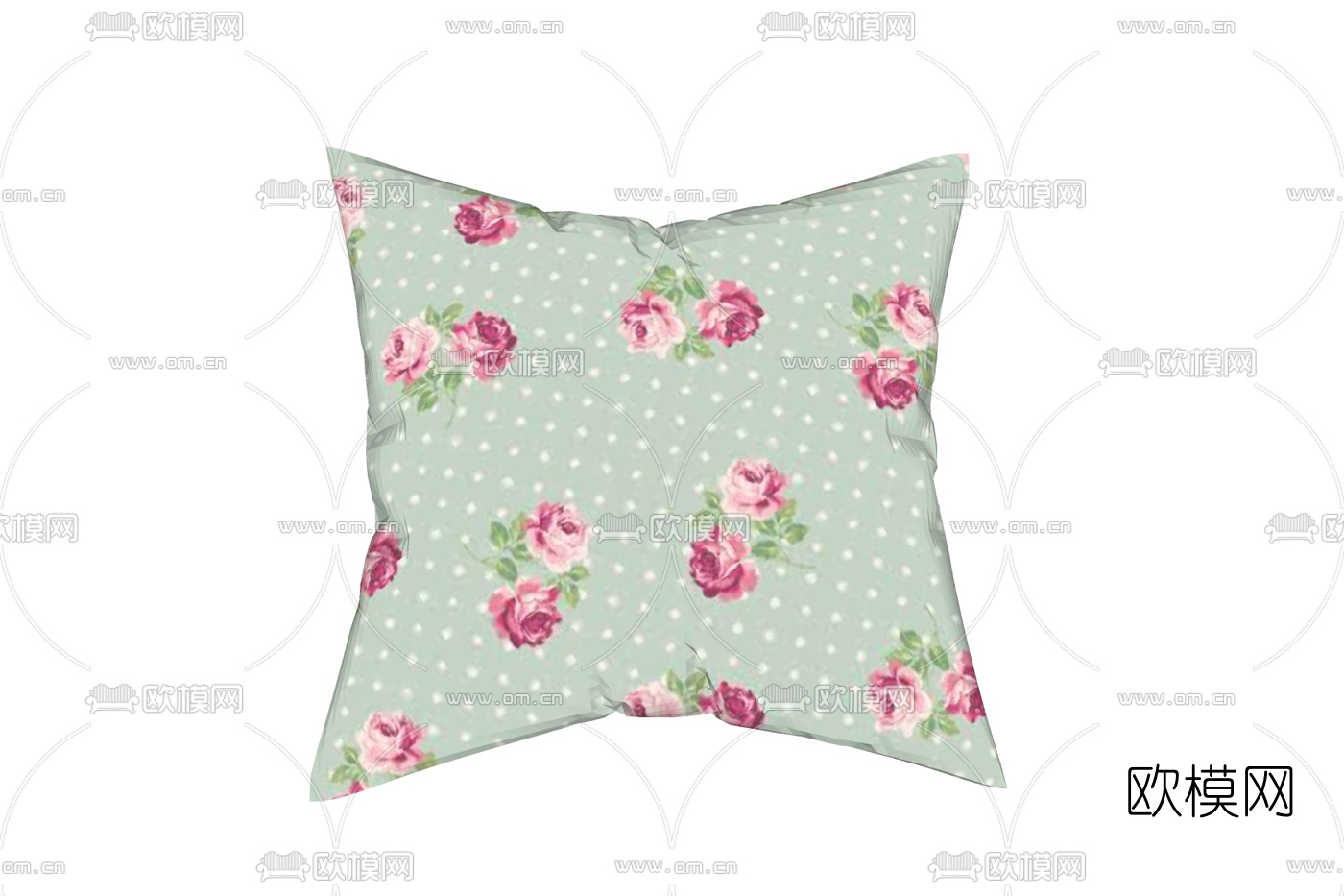 现代布艺印花抱枕免费su模型下载