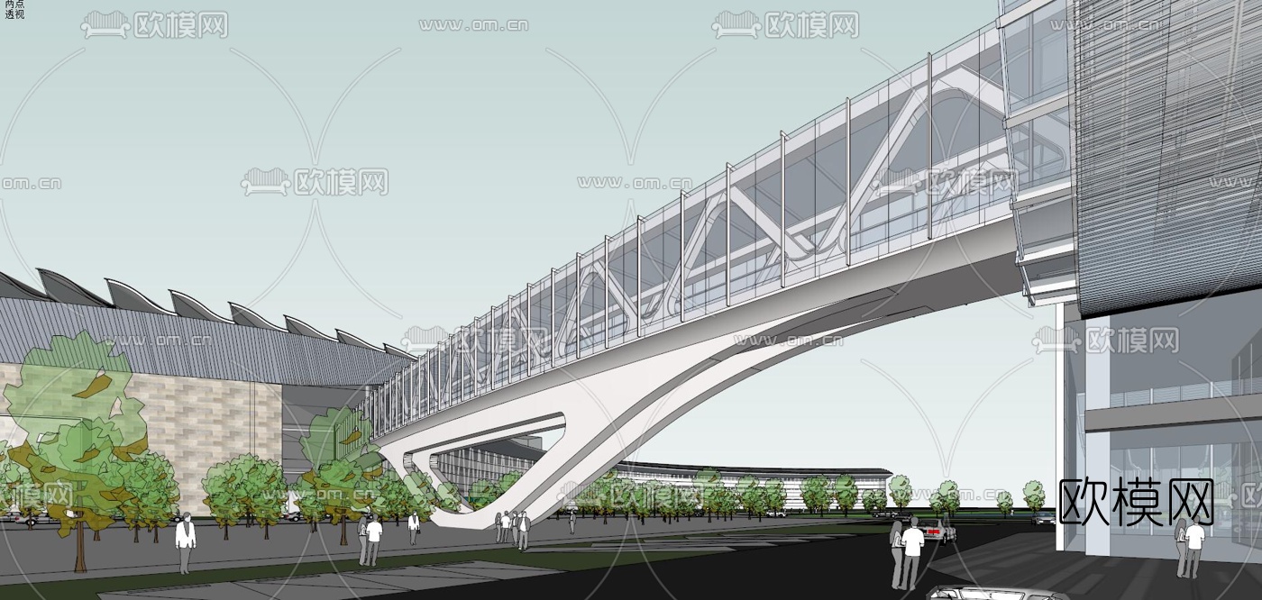 现代会展中心su模型下载（渲染图7）