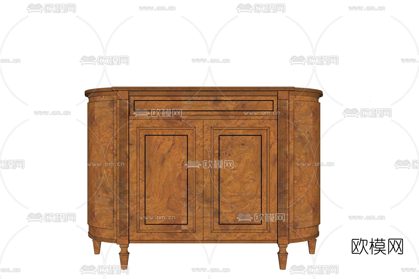 美式实木书桌免费su模型下载