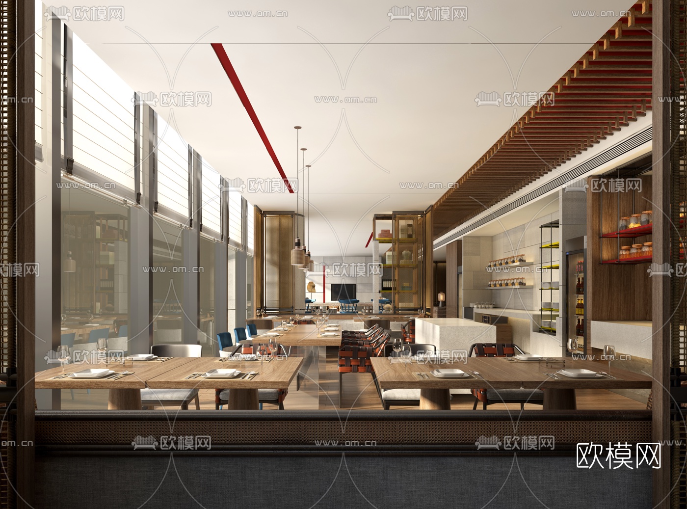 北欧主题餐厅3d模型