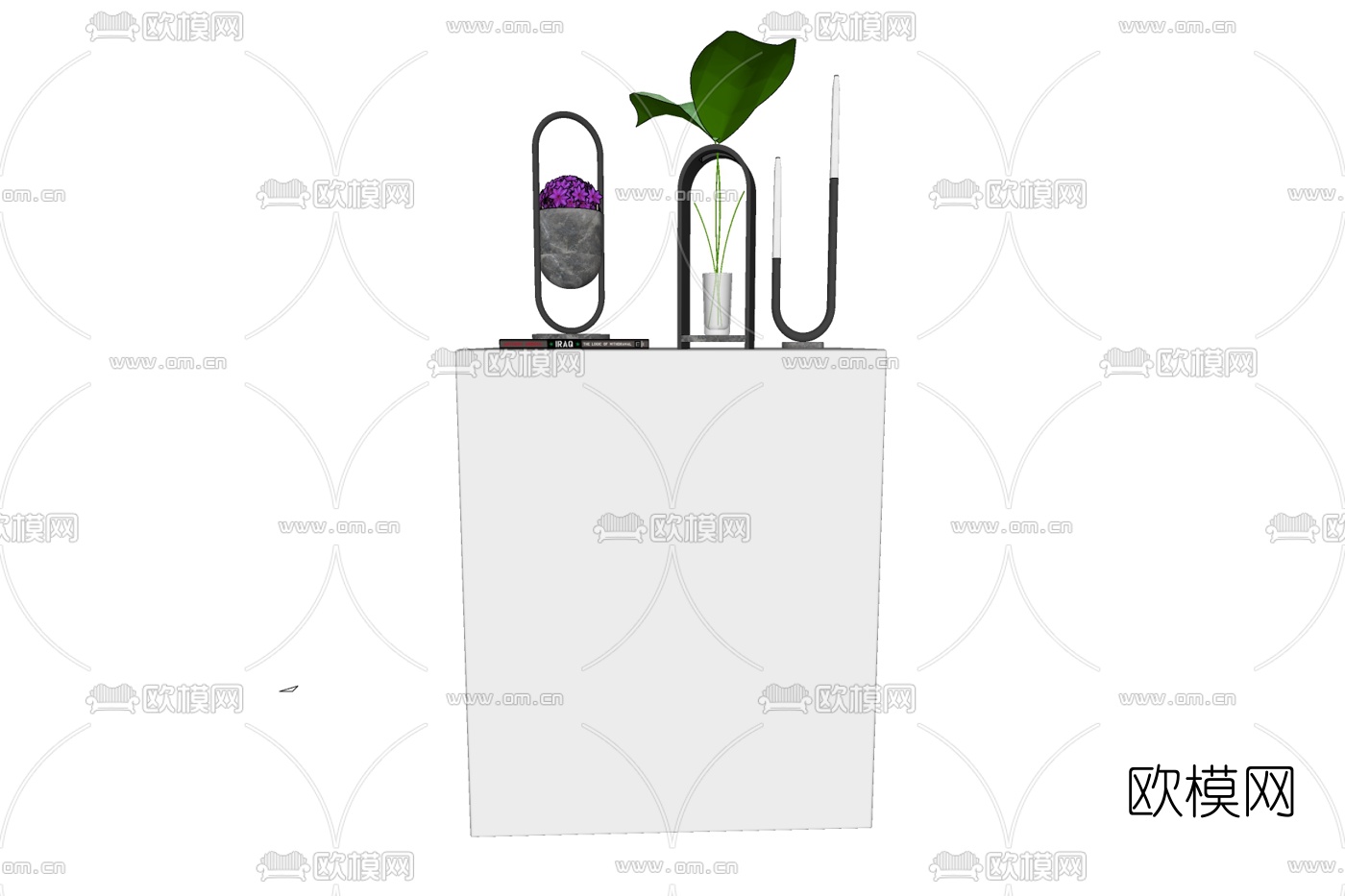 现代实木边柜免费su模型