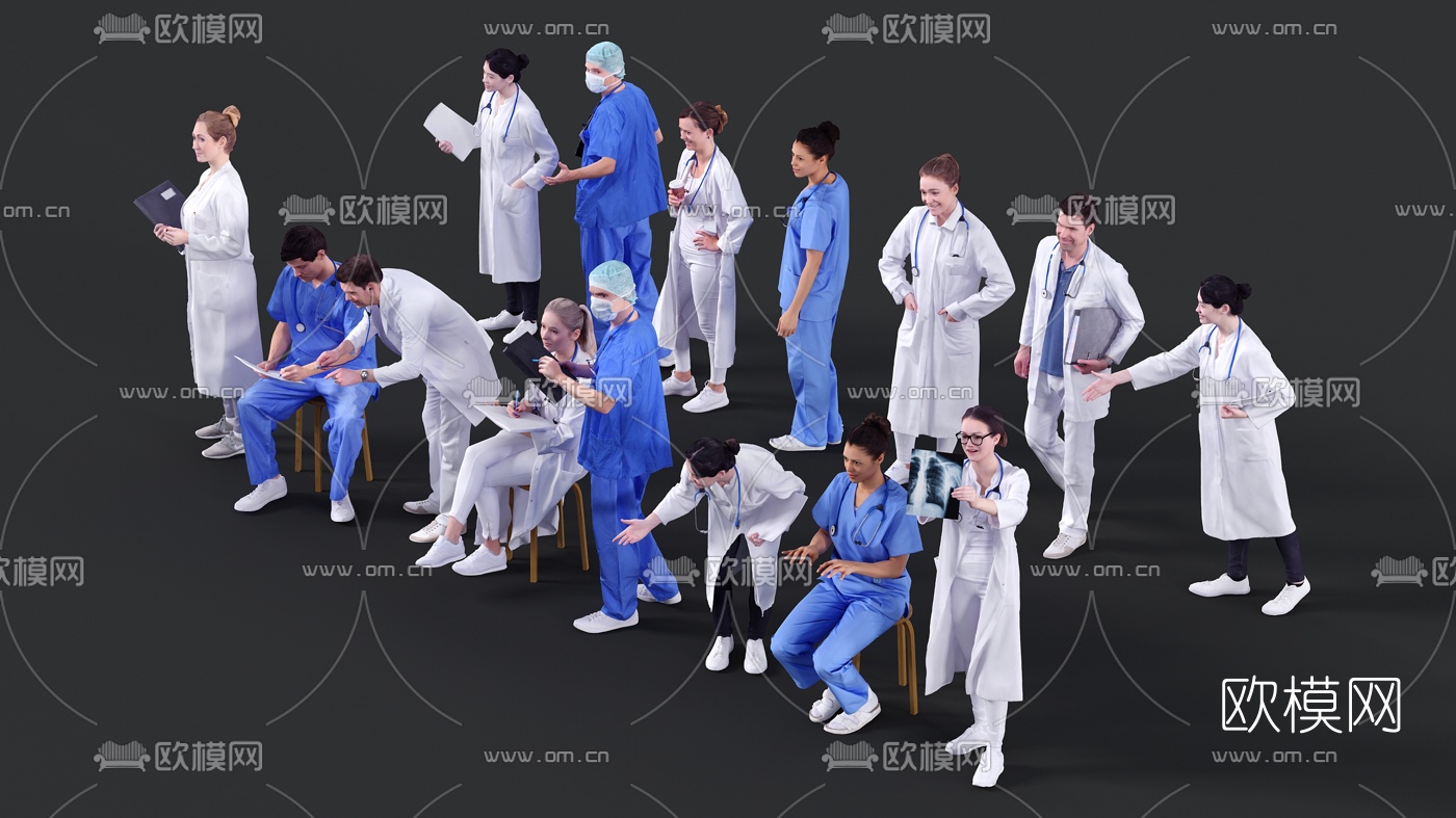欧式医生人物3d模型