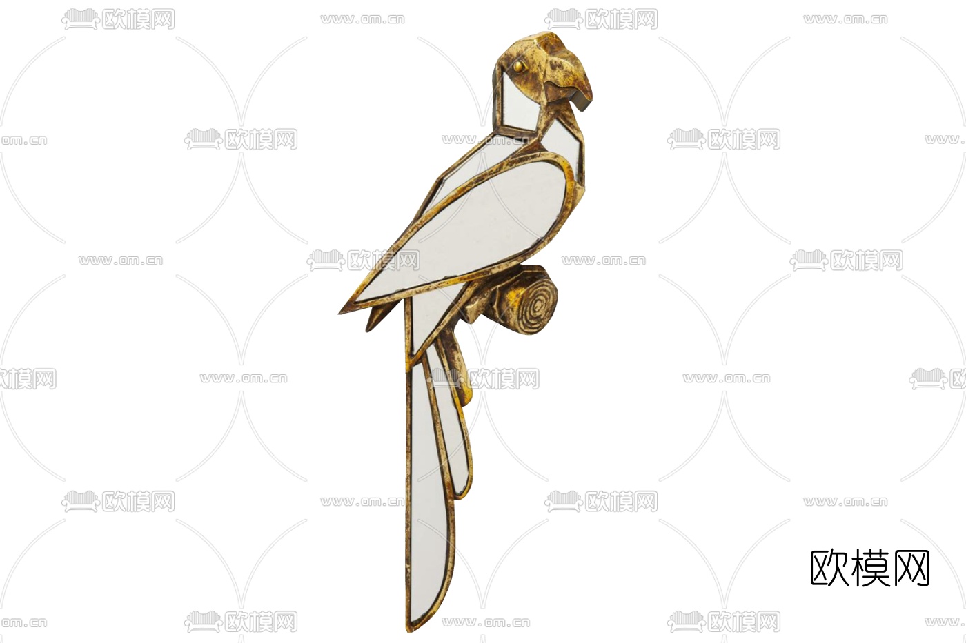 现代金属鹦鹉挂件免费su模型下载