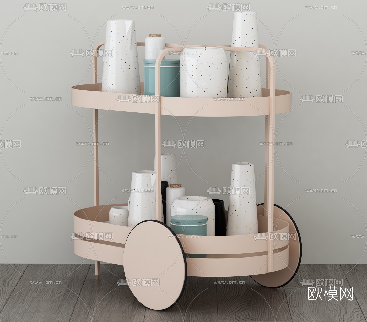 北欧陶瓷调味罐3D模型下载