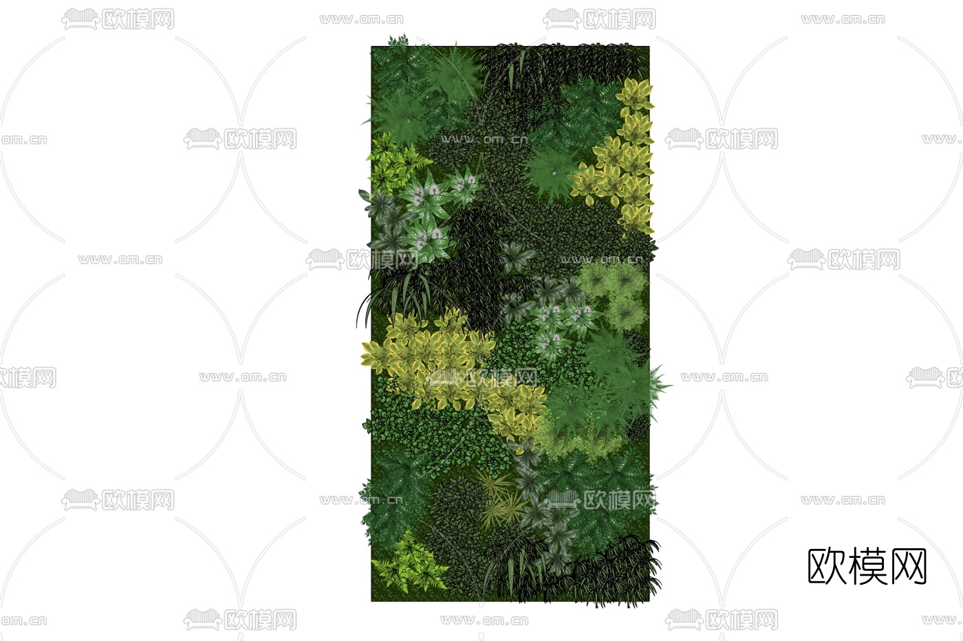 现代绿植墙饰免费su模型下载