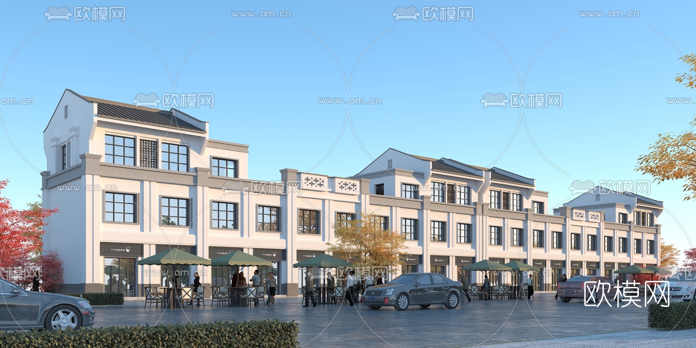 新中式商业街3d模型