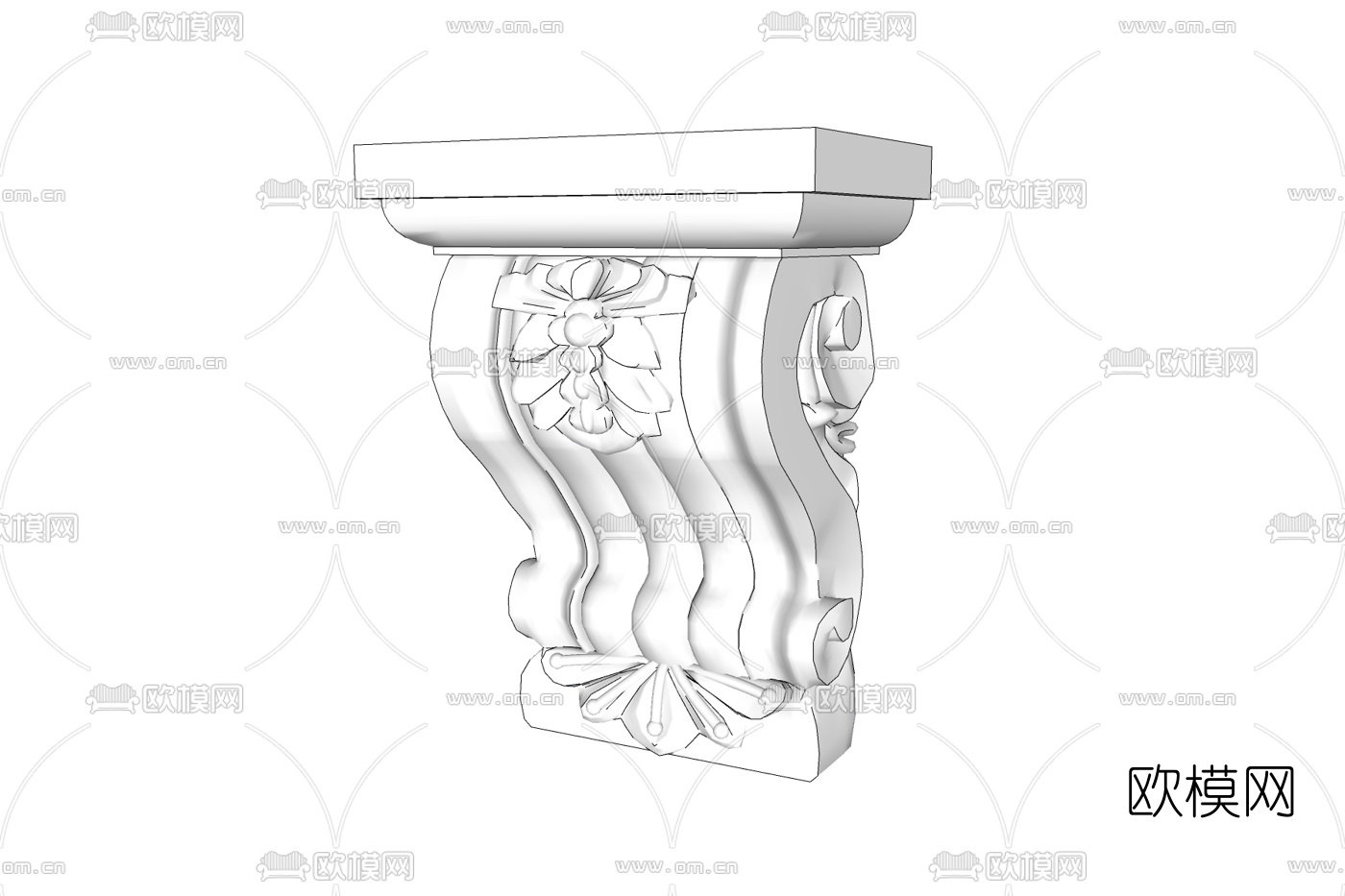 欧式石膏雕花免费su模型下载