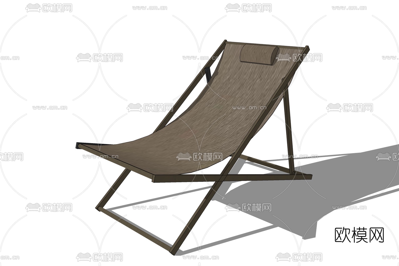 现代铁艺休闲躺椅免费su模型下载