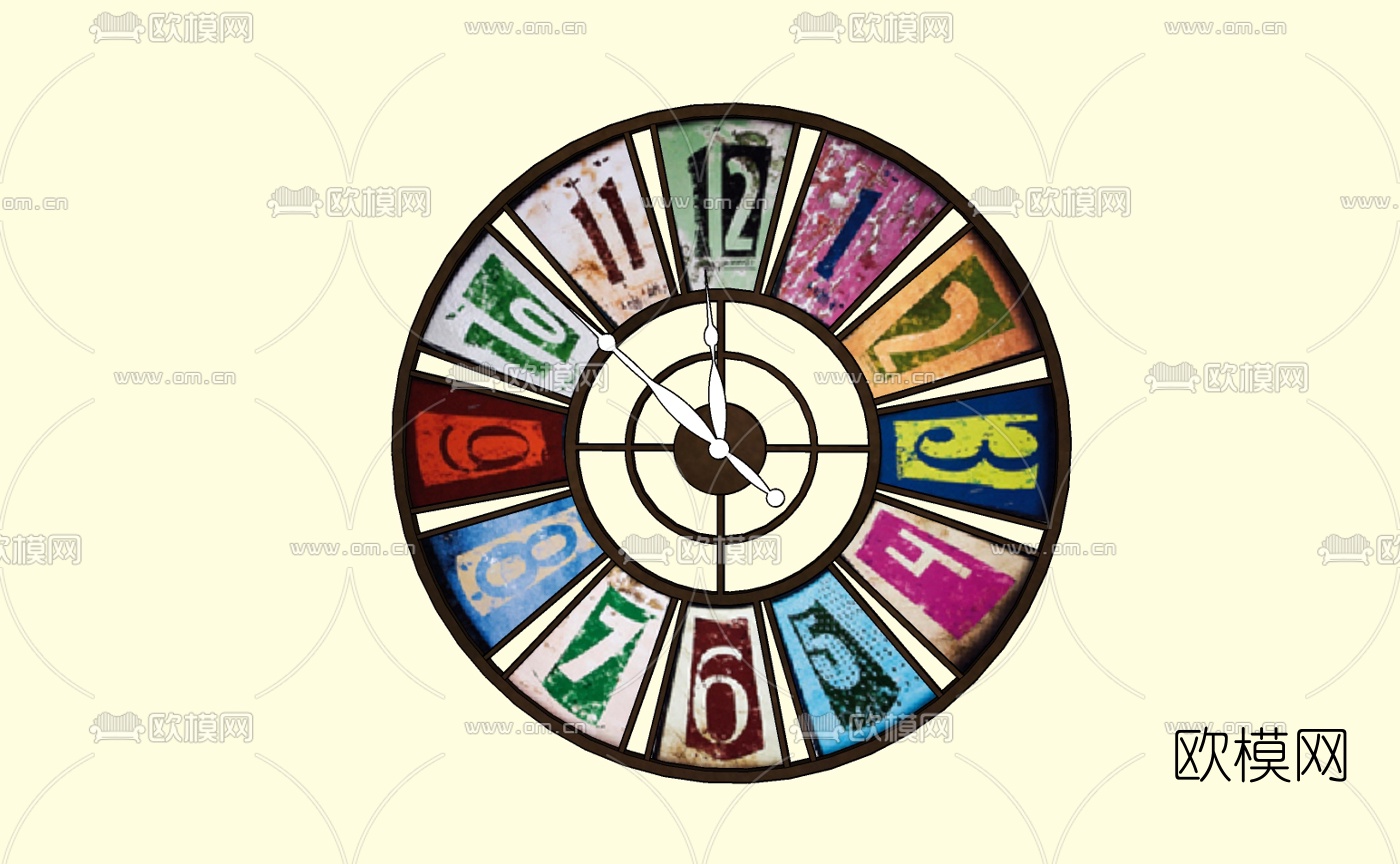 工业风挂钟免费su模型下载