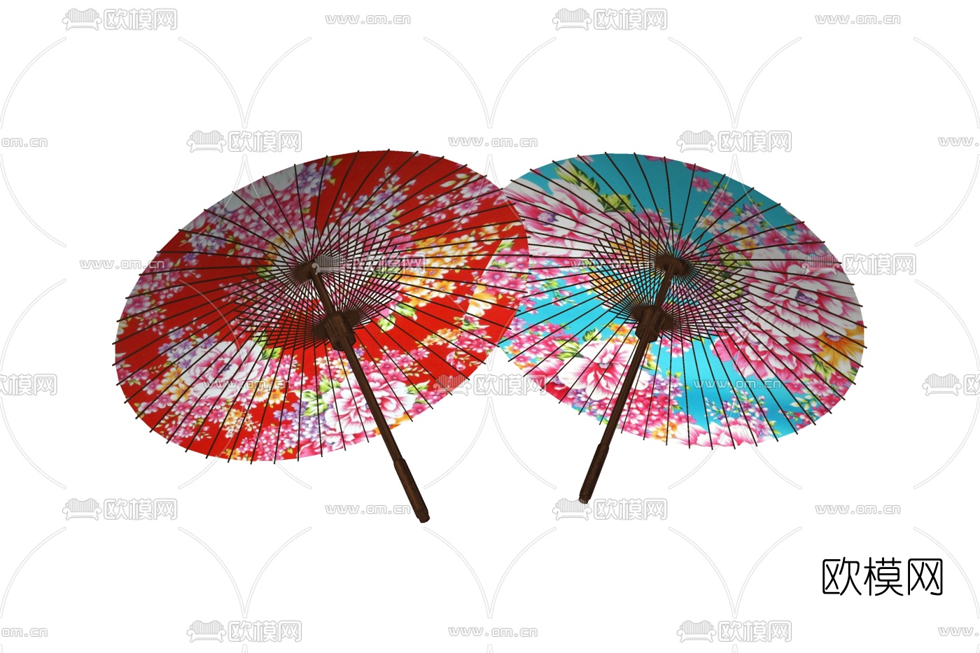 日式竹伞免费su模型下载