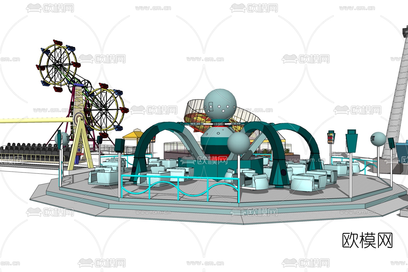 现代大型娱乐设备免费su模型下载