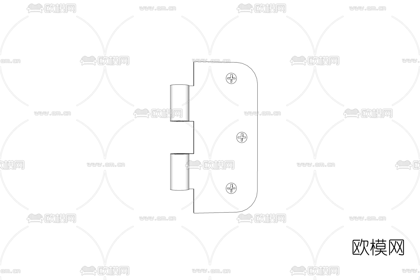 现代门扇铰链免费su模型下载