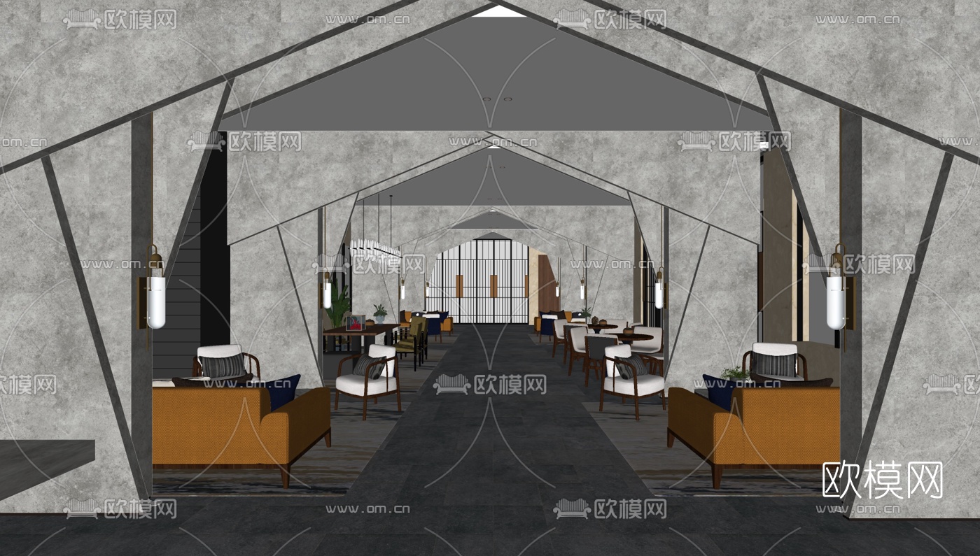 矩阵纵横设计 南京金地风华国际销售中心su模型下载