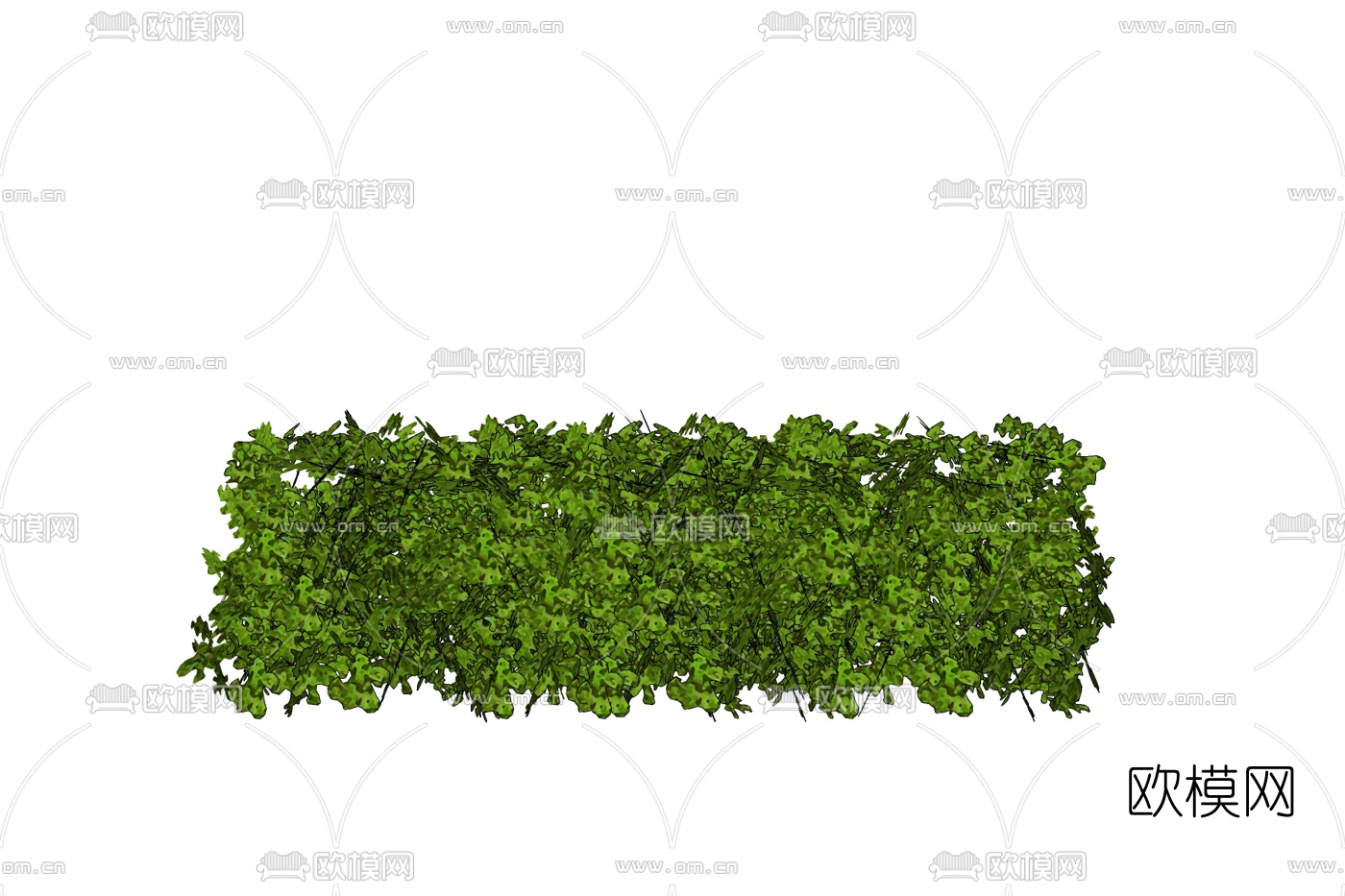 现代绿植背景墙免费su模型下载