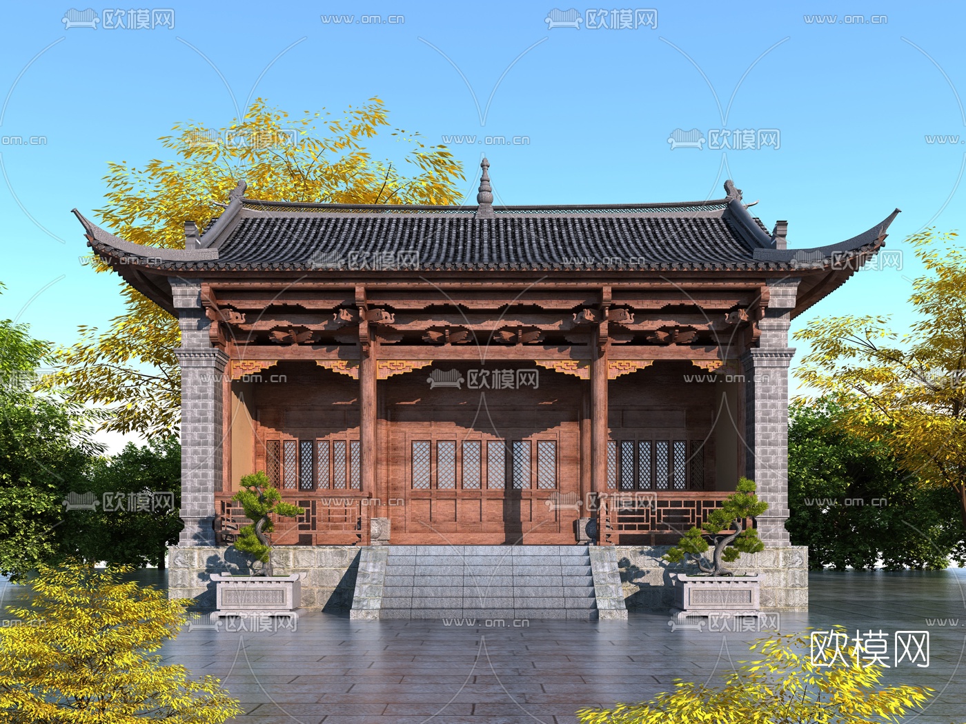 中式古建民居3d模型