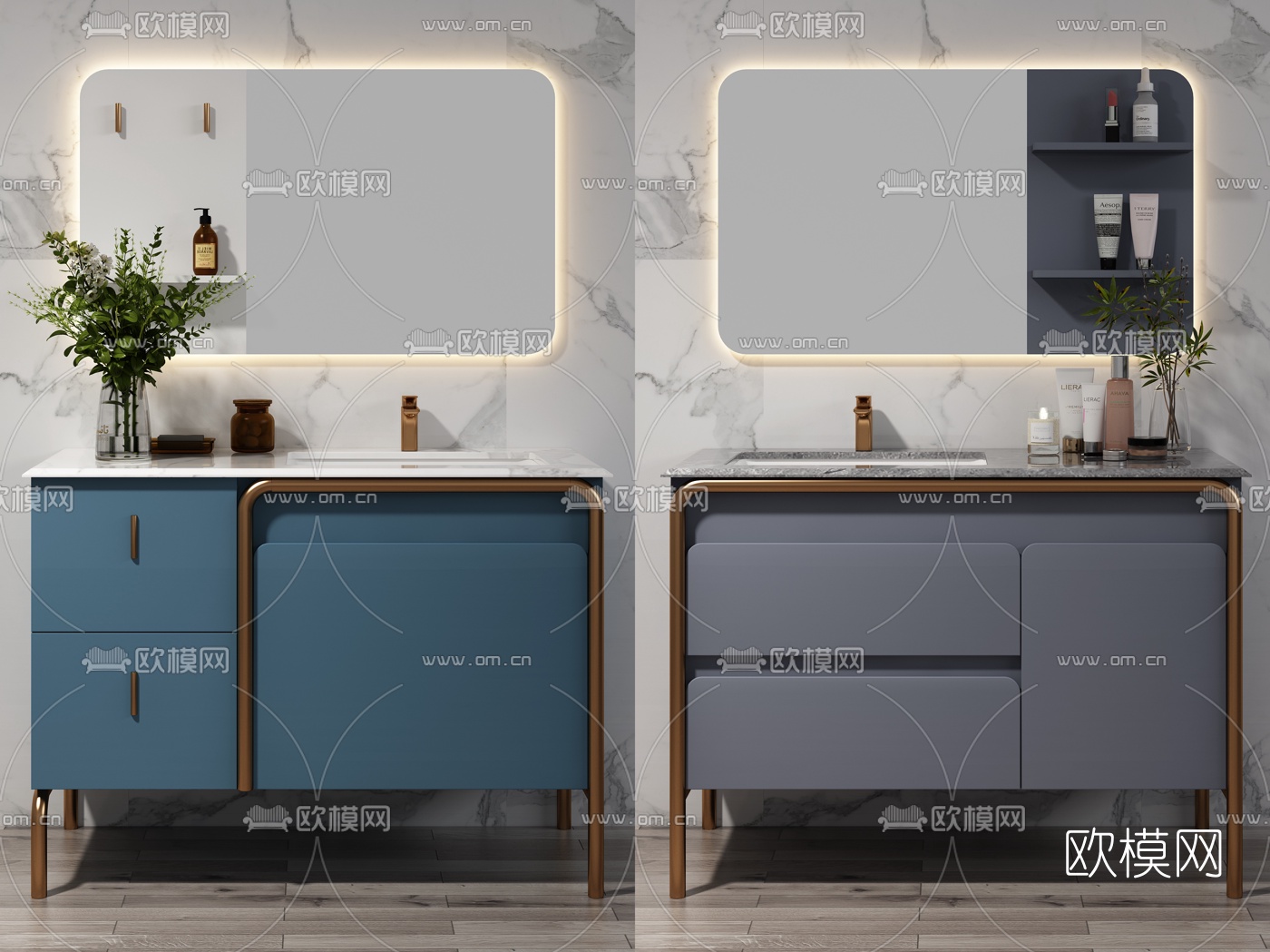 现代烤漆浴室柜3d模型