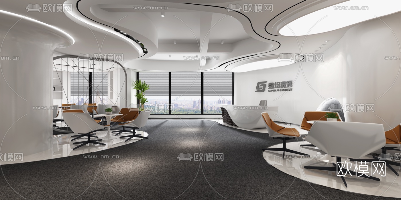 现代综合办公室3d模型