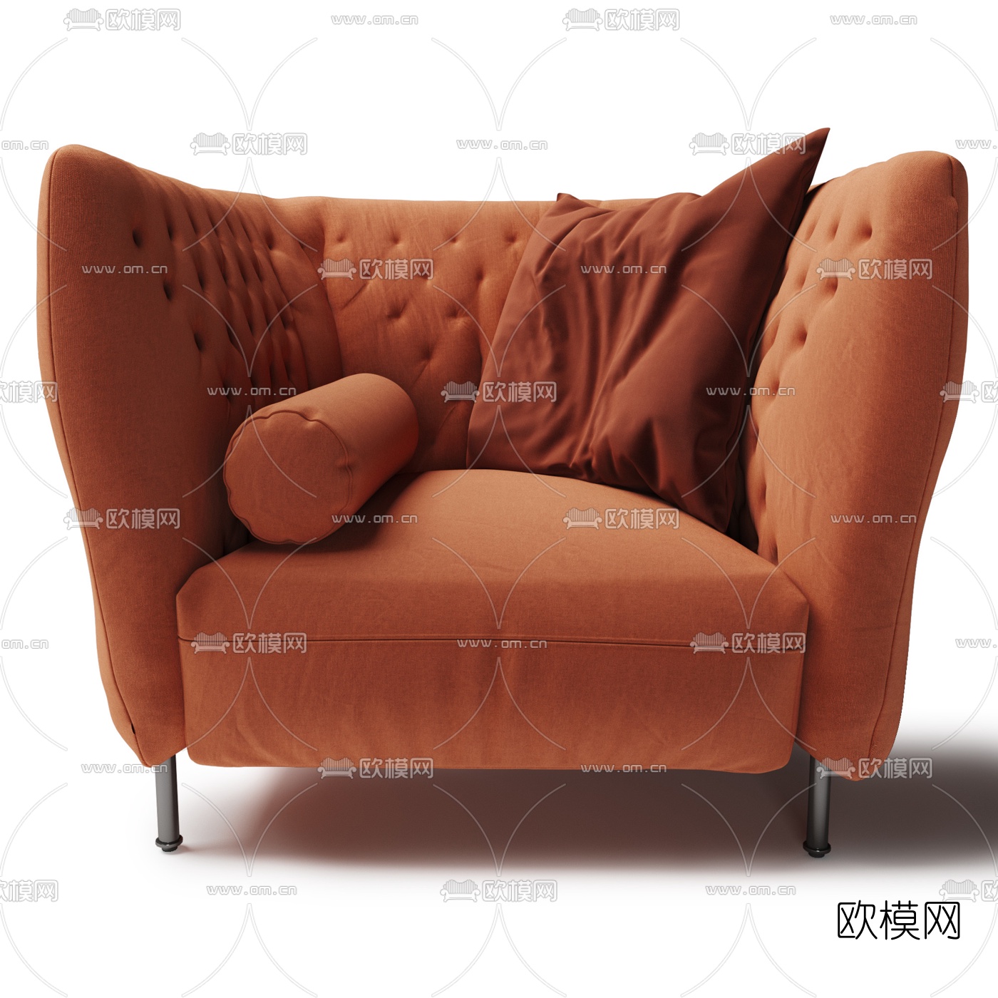 现代布艺休闲沙发3d模型