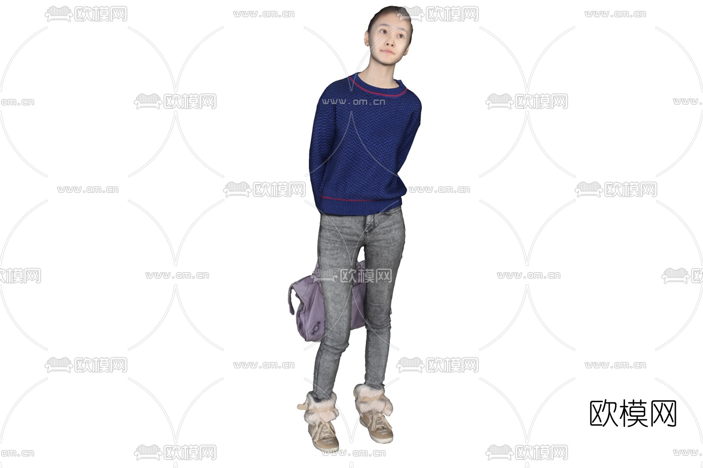 现代站姿女性免费su模型