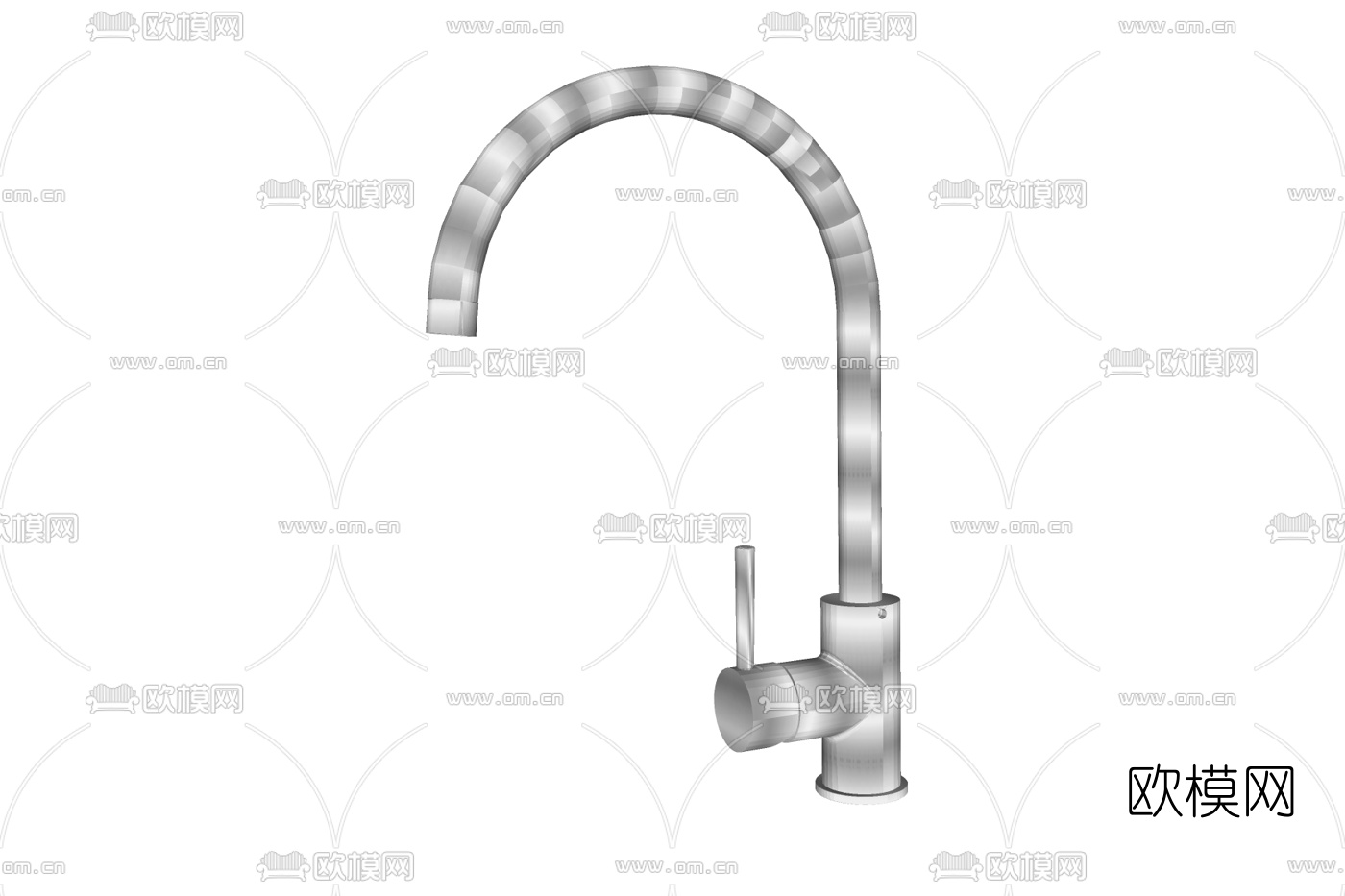 现代不锈钢水龙头免费su模型