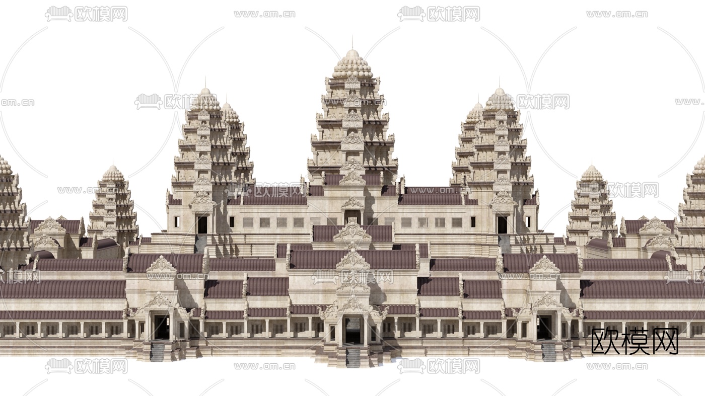 东南亚吴哥窟古建遗址3d模型下载（渲染图1）