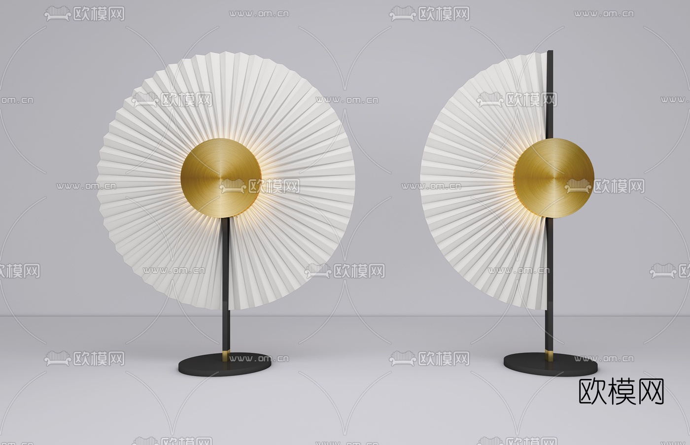 新中式折纸台灯3d模型