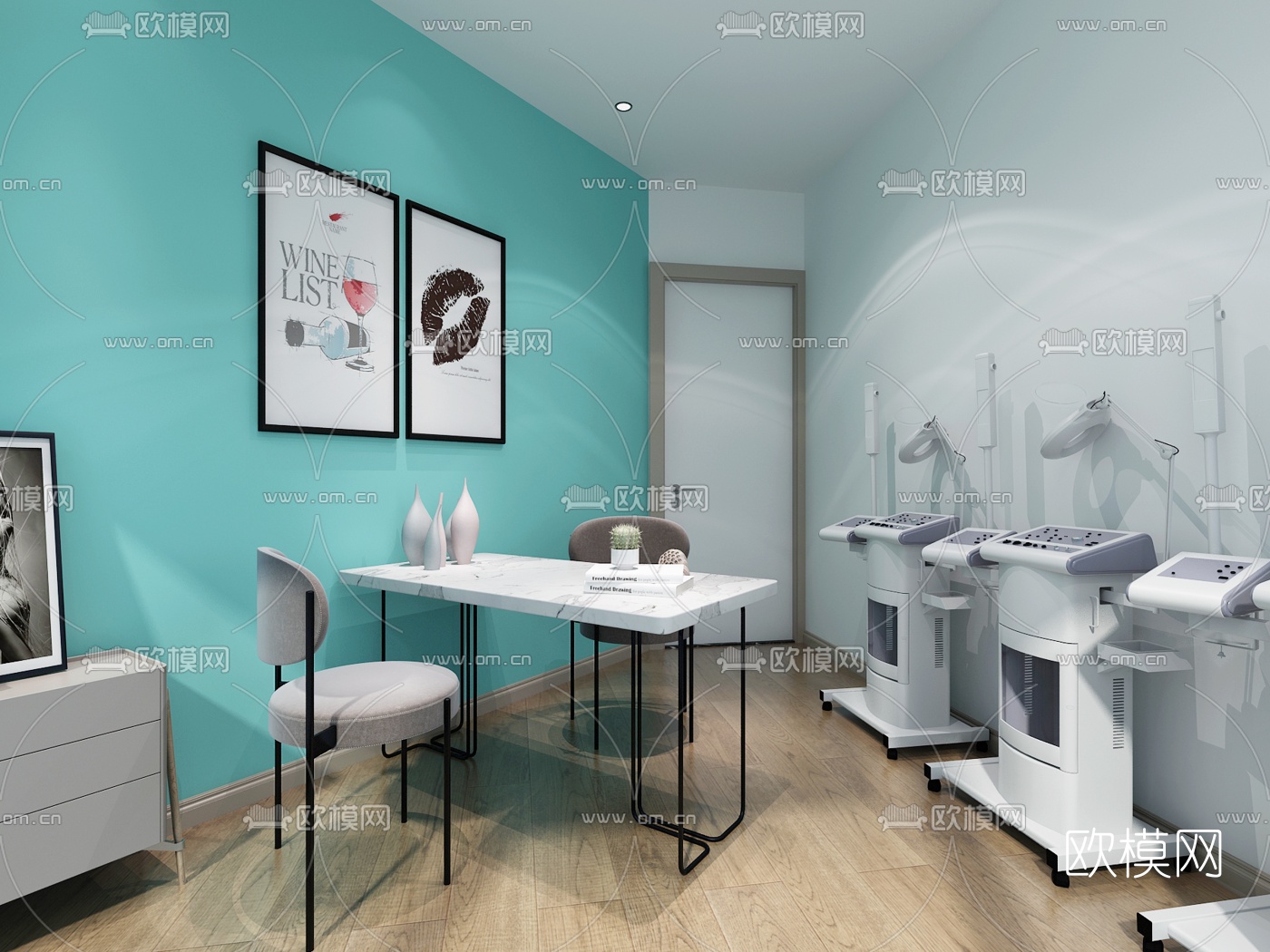现代美容店3d模型