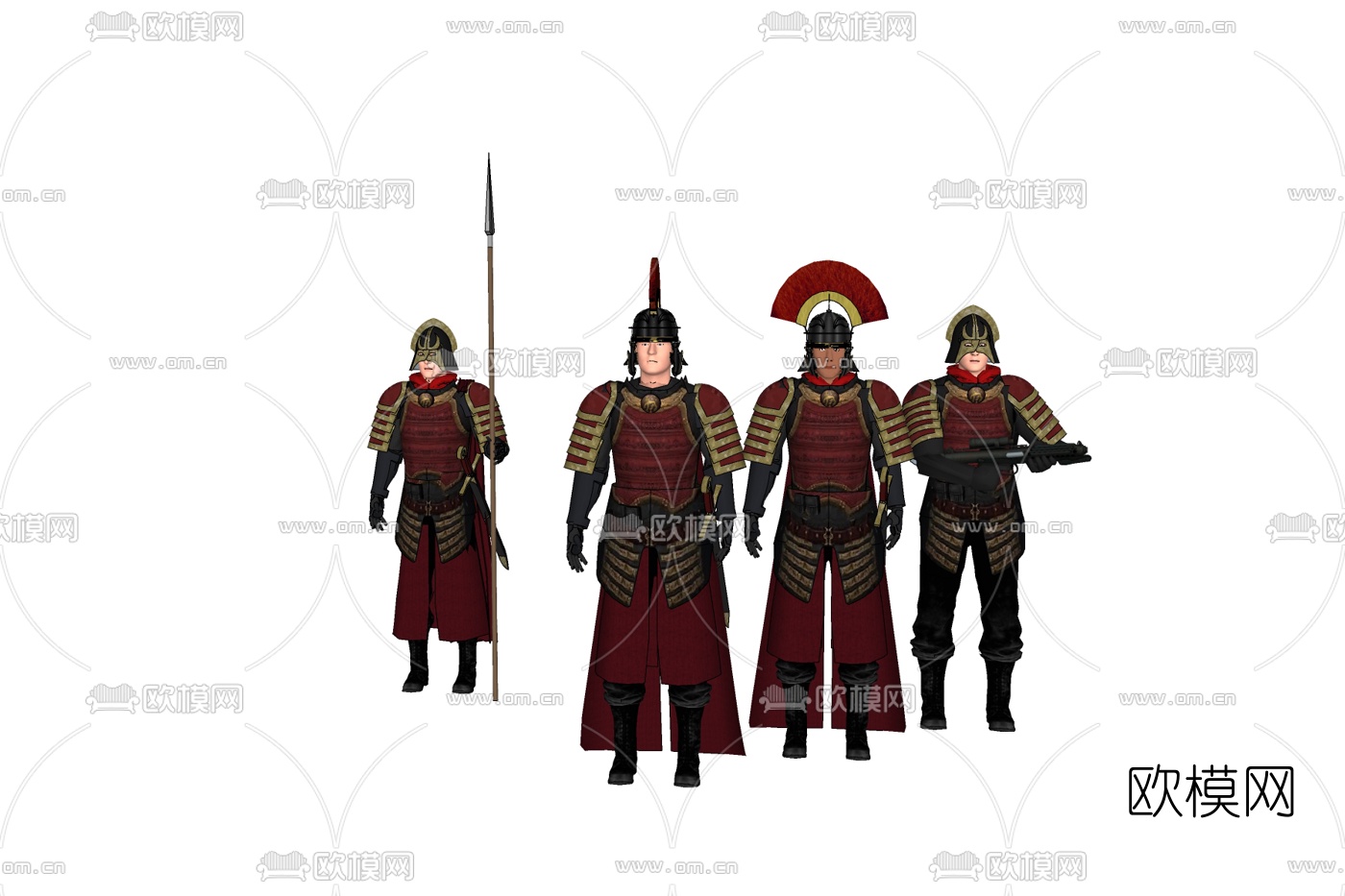 欧式罗马士兵免费su模型下载