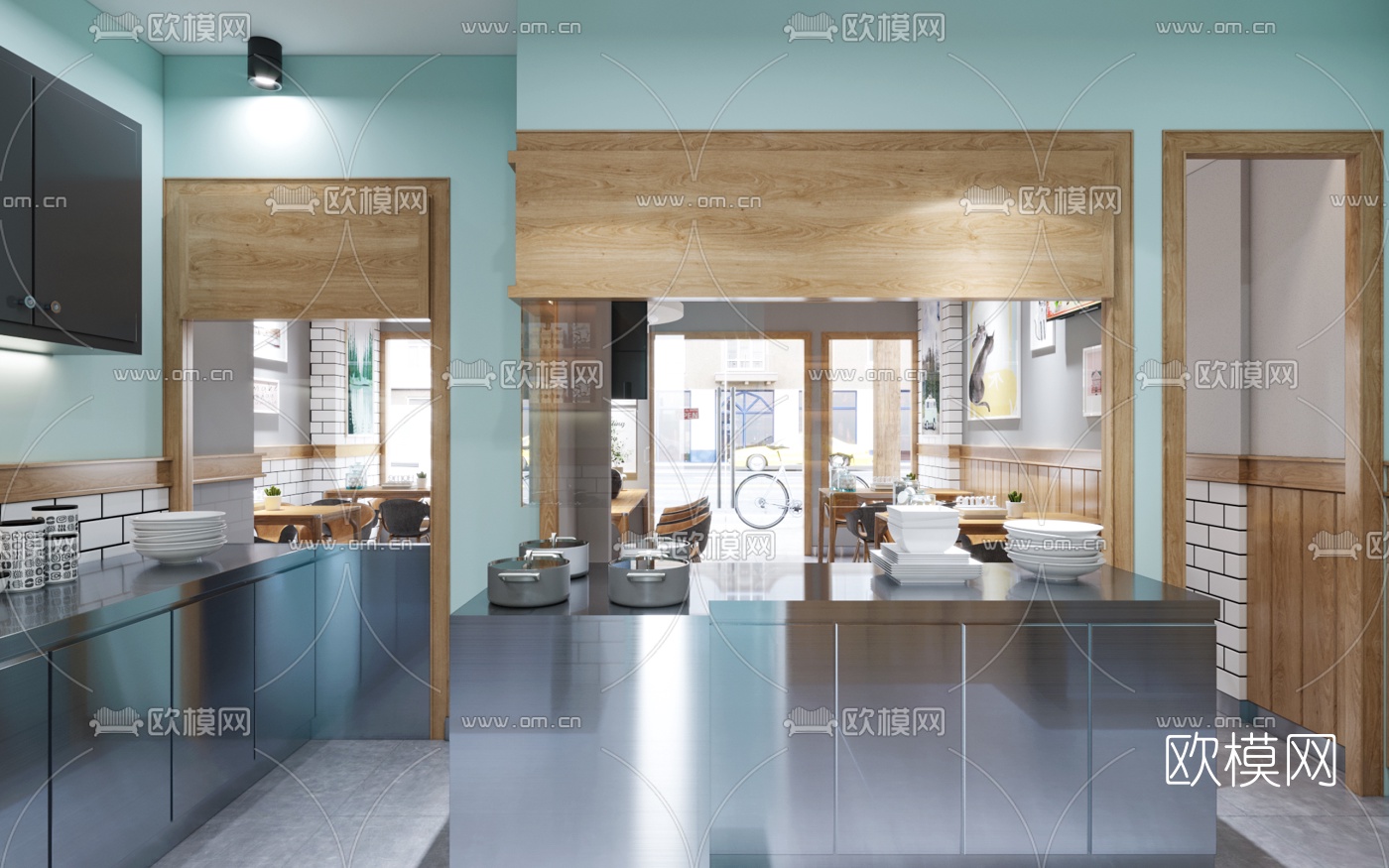 现代快餐店3d模型