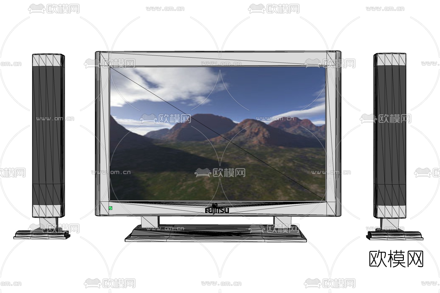 现代电视机免费su模型下载