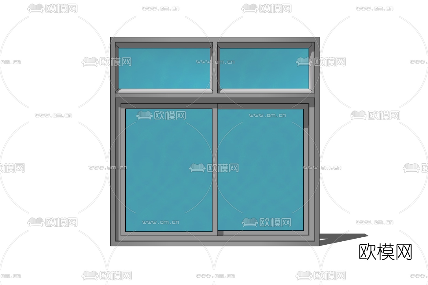 现代铝合金窗户免费su模型下载