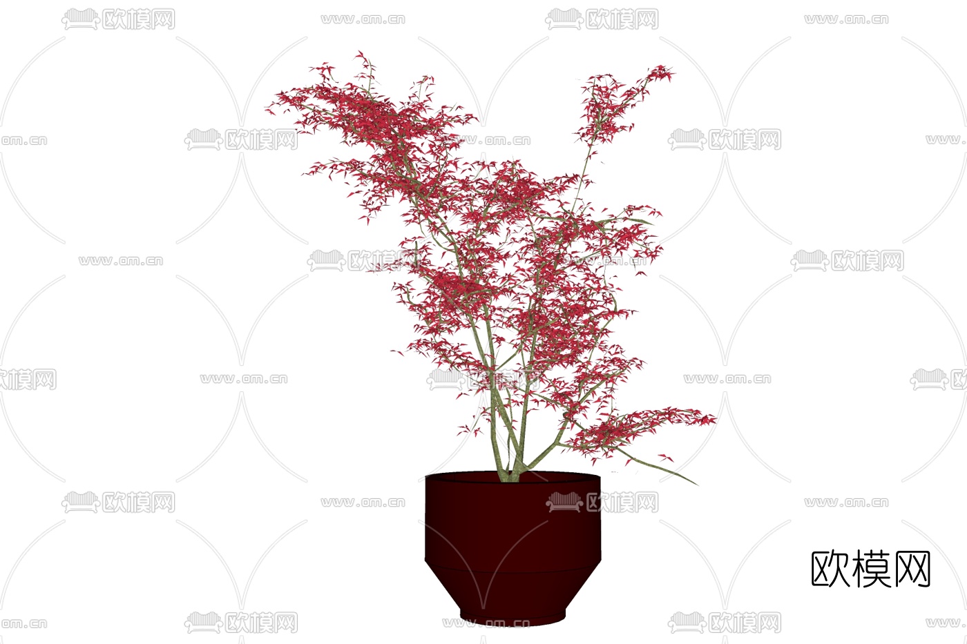 现代红枫免费su模型下载