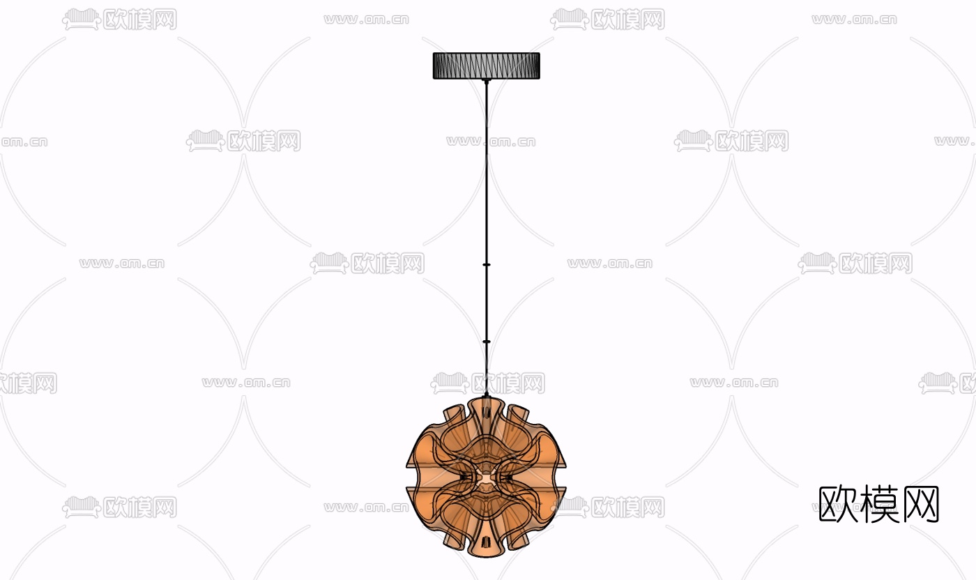 现代玻璃吊灯免费su模型下载