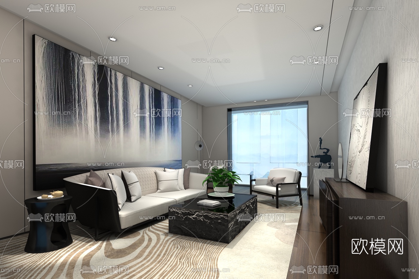 G&K桂睿诗设计 新中式售楼VIP室3d模型下载